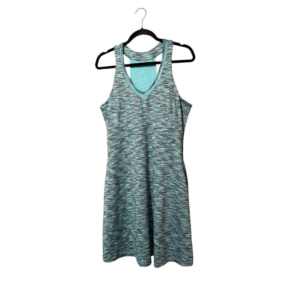 MPG Athletic Dress Blue Space Dye Cutout Racerback Stretch Large